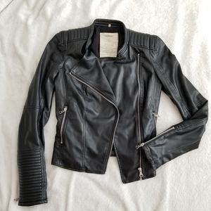 zara trafaluc | leather moto jacket